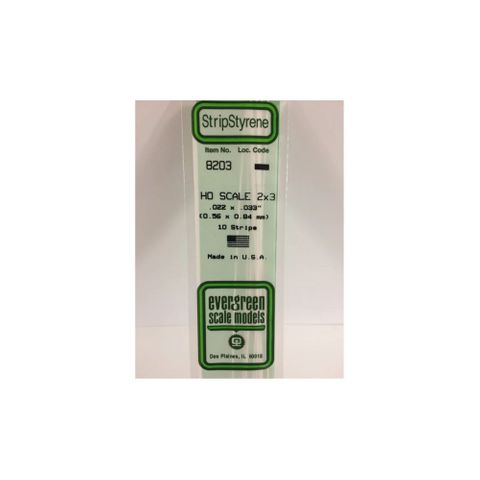 Evergreen Styrene Strips Ho 2 X 3 (10)