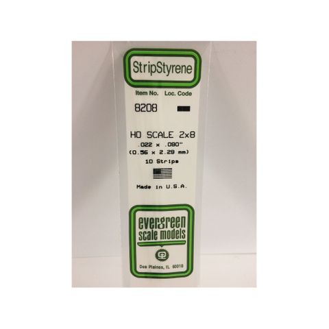 Evergreen Styrene Strips Ho 2 X 8 (10)