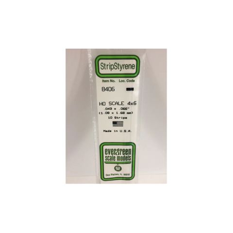 Evergreen Styrene Strips Ho 4 X 6 (10)