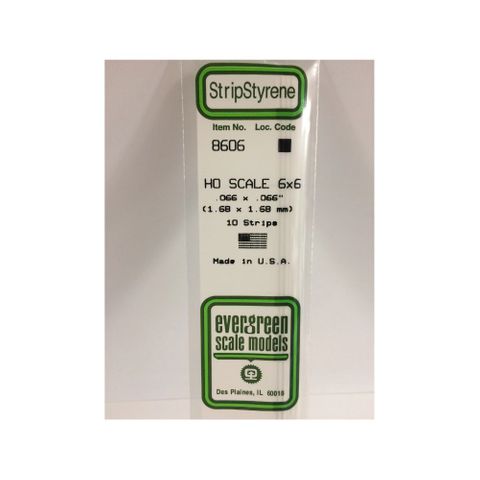 Evergreen Styrene Strips Ho 6 X 6 (10)