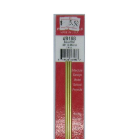 KS Metals 12 Brass Rod .081 3Pc