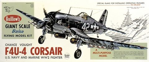 Guillows Vought F4U-4 Corsair 1:16 ScaleBalsa Model Kit, 781mm WS