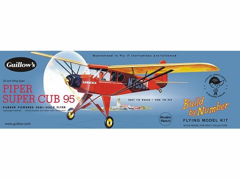 Guillows Piper Super Cub 508mm WS BalsaModel Kit Free Flt/Pwrd/Static