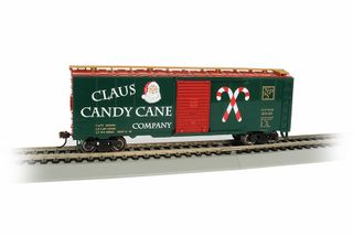 Bachmann NP & S Claus Candy Cane Co #20142 40ft Steel Boxcar. HO Scale