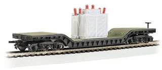 Bachmann 52ft Centre Depressed Flatcar with Transformer load. HO Scale