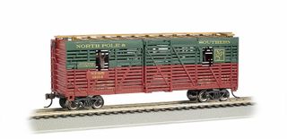 Bachmann Christmas 40ft Animated Stock Car With Reindeer. HO Scale