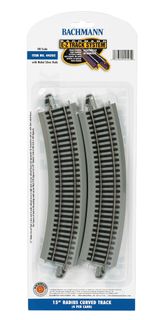 Bachmann 15" Radius Curved Track, 4 pcs,HO Scale