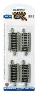 Bachmann 1/3 Section 18" Radius Curved Track, 4 pcs, HO Scale