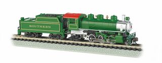 Bachmann Southern ( Green ) Prairie 2-6-2 Loco and Tender. N Scale