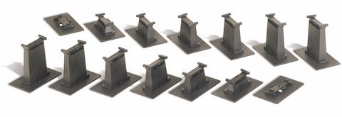 Bachmann 14 Pc. Graduated Pier Set, 24/Pack, HO Scale