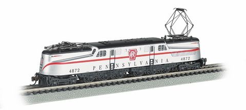 Bachmann PRR #4872 GG-1 Elec. Loco Silver w/Red Stripe, DCC, N Scale