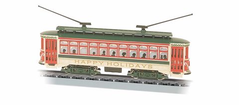 Bachmann Christmas Brill Trolley w/Headlight, N Scale