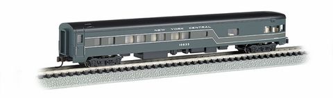 Bachmann NY Central 85ft Smooth Side Obs. Car, Lit Int. N Scale