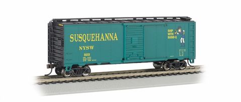 Bachmann NY Susquehanna & Western Suzy QLogo ARR 40ft Steel Boxcar. N