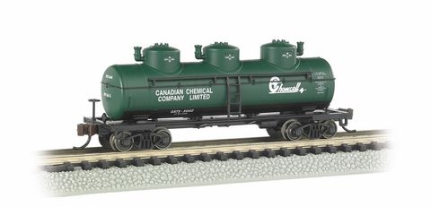 Bachmann Chemcell Chemical Co 3-Dome Tank Car. N Scale