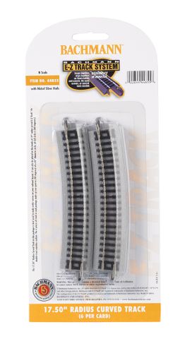 Bachmann 17.50" Radius Curved Track, 6pcs, N Scale