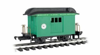 Bachmann Short Line RR Baggage Car, Green w/Black Roof, G Scale