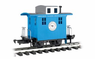 Bachmann Short Line RR Caboose, Blue w/Silver Roof, G Scale