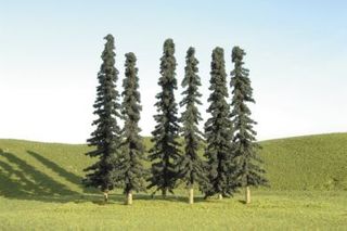 Bachmann 4"-6" Conifer Trees, Bulk Pack24 pcs. HO Scale