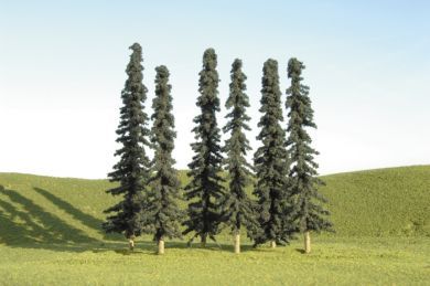 Bachmann 3"-4" Conifer Trees, 9/pack. NScale