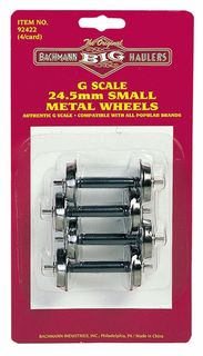 Bachmann Small Metal Wheel Set, 4pcs 24.5 mm, G Scale