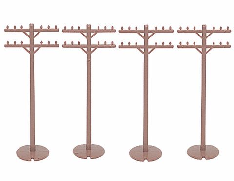 Bachmann Telephone Poles (12 pcs), HO Scale