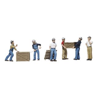 Woodland Scenics Dock Workers, 6 Figures, HO Scale