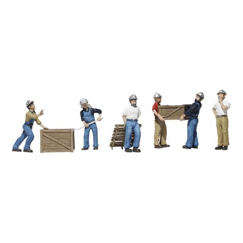 Woodland Scenics Dock Workers, 6 Figures, HO Scale