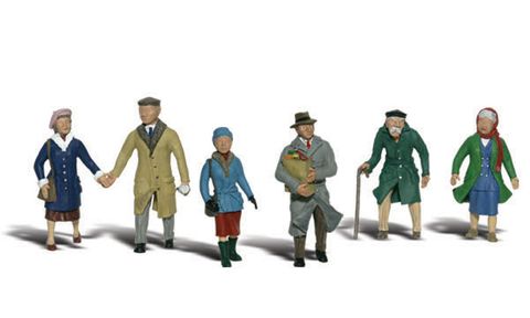 Woodland Scenics Couples In Coats, 6 Figures, HO Scale