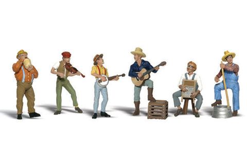 Woodland Scenics Jug Band, 6 Band members w/Equipment, HO Scale