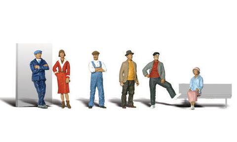 Woodland Scenics Casual People, 6 Figures, HO Scale