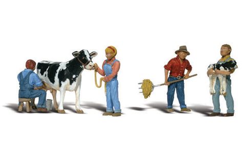Woodland Scenics Dairy Farmers and Cows,HO Scale
