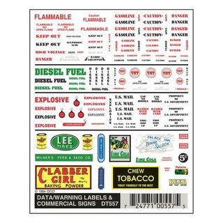 Woodland Scenics Data Warning Label & Com Signs