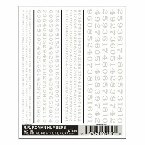 Woodland Scenics Rr Roman Numbers - White