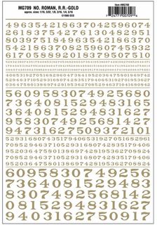 Woodland Scenics Numbers Roman Rr Gold Dt
