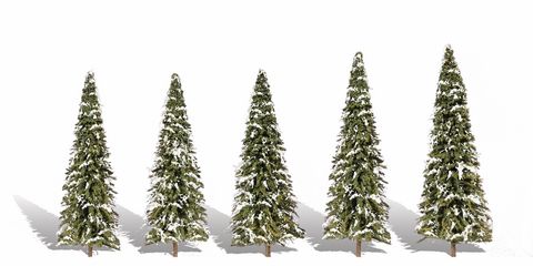 Woodland Scenics 2In - 3 1/2In Snow Dusted 5/Pk