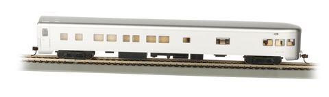Bachmann Unlettered Aluminium Smooth Sided Observation Car, Lit Int.HO