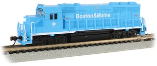 Bachmann Boston & Maine #313 EMD GP40 Diesel Loco w/Headlight. N Scale