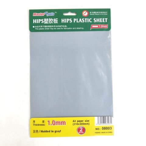 Master Tools 1.0mm Hips Plastic Sheet A4Size Polystryrene