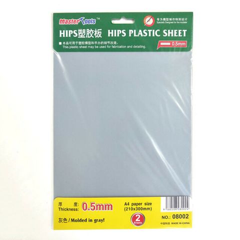Master Tools 0.5mm Hips Plastic Sheet A4Size Polystryrene