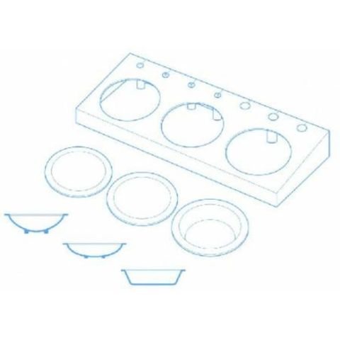 Master Tools Angled Paint Palette with 3mix bowls plus brush holder