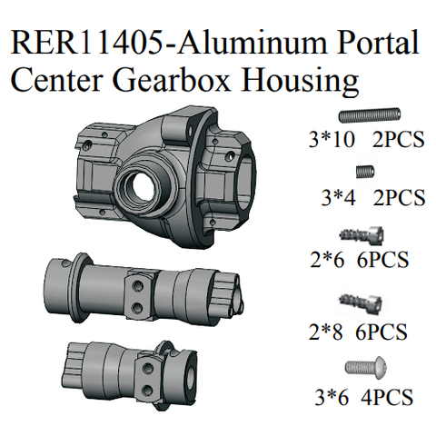 Redcat Aluminium Portal Center Gearbox Housing *