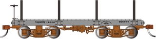 Bachmann 18ft Flat Cars ( 2/box ), GreyData Only. On30 Scale