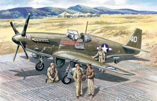ICM 1:48 Mustang P-51B W/ Usaaf Pilots&G.P