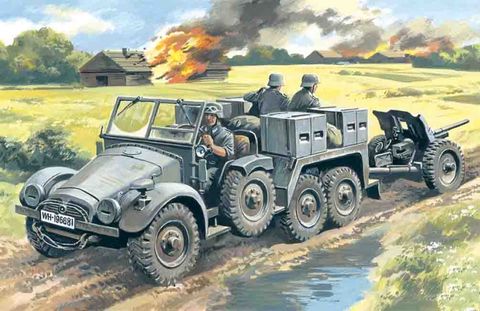 ICM 1:72 Krupp L2H143 Kfz.69 Artillery Tractor and PAK-36 Gun