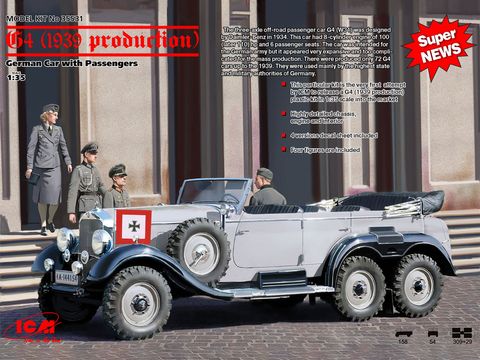 ICM 1:35 G4 (1939 ) Ger. Car W/Pass (4)