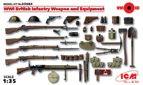 ICM 1:35 Wwi British Infantry Weapon&Equip.