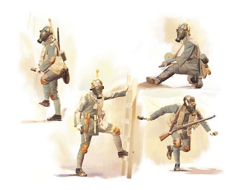 ICM 1:35 Infantry In Gas Masks (1918) (4)
