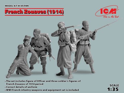 Icm Icm35705 French Infantry on the march 1914 4 figures 1/35