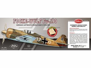 Guillows Focke Wulf FW-190 1:16 Scale Laser Cut Model Kit, 654mm WS